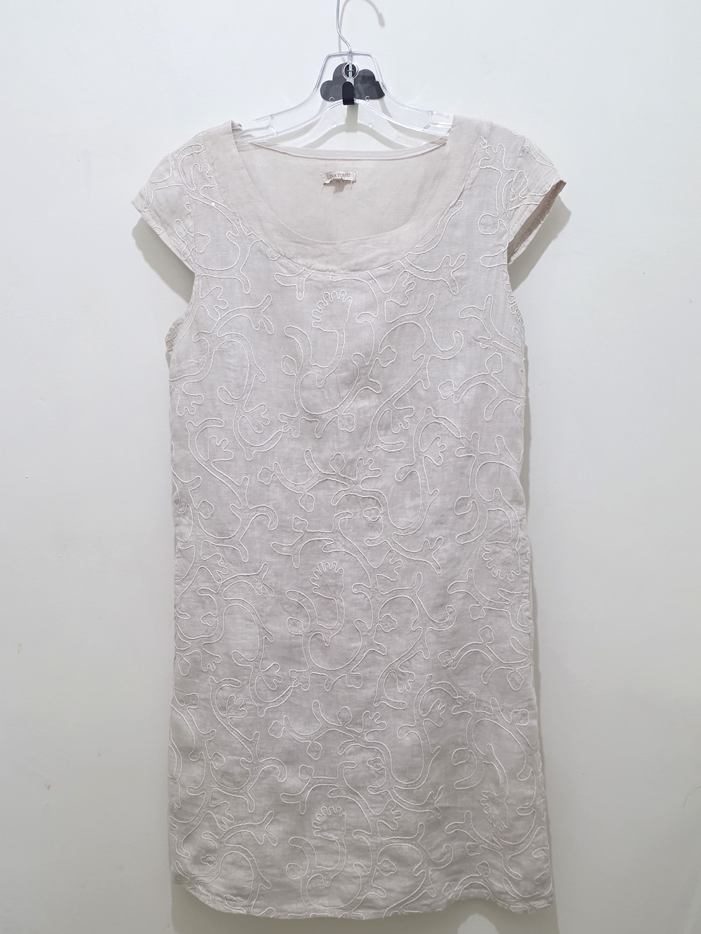 Lina Tomei Linen Shift Dress MADE IN ITALY SIZE M